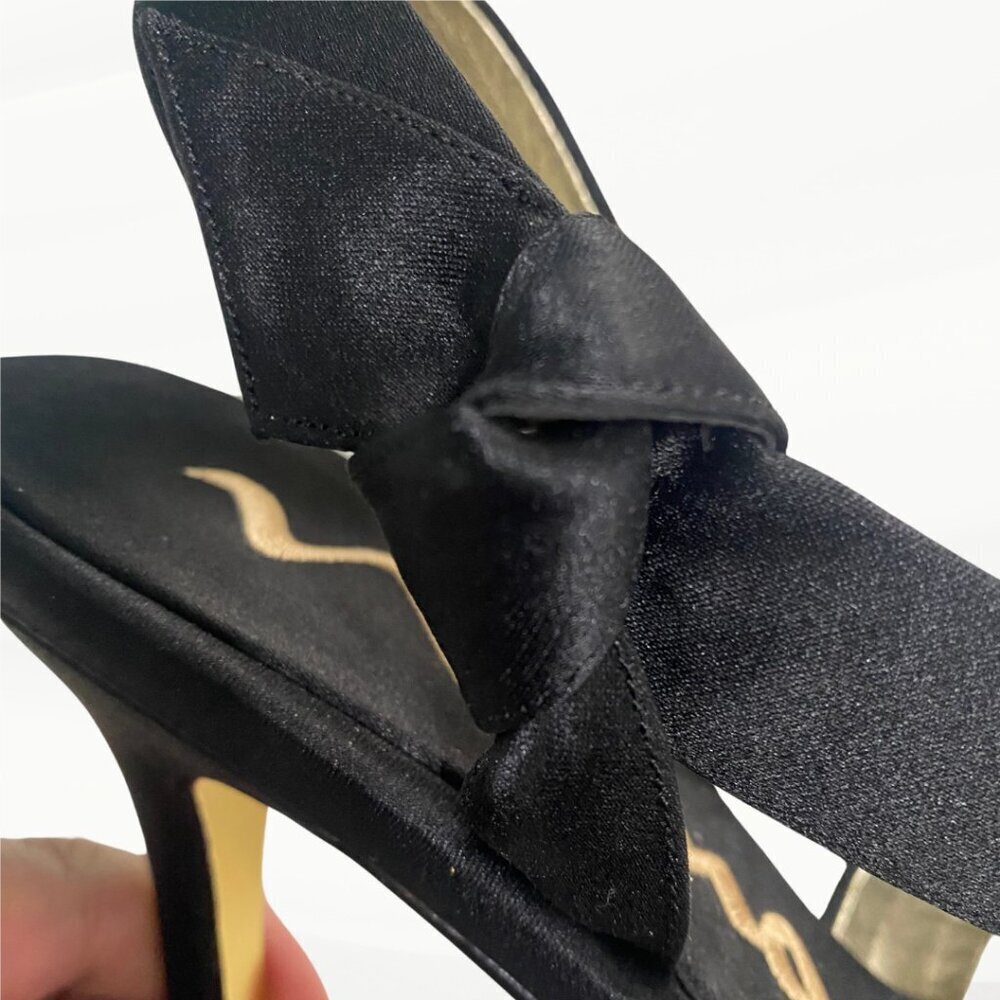 Nina Vitoria Black Luster Sandal, 3.5" Heels, Size 7.5 M US, 37.5 EU - Picture 7 of 11